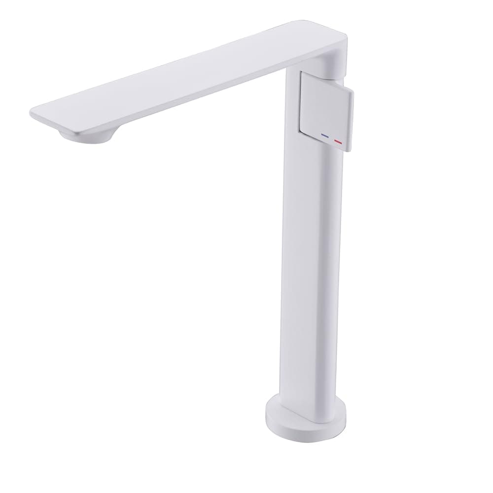 Bathroom Brass Tall Extra Long Spout Single Handle One Hole Vessel Basin Sink Bowl Mixer Faucet Lavatory Vanity Tap White