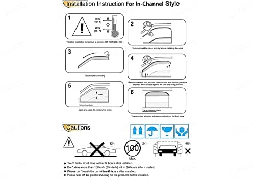 CARIZO® Side Window Chrome Line Wind Deflector Visor | Door Visor | Vent Visor | Sun Visor | Rain Guard | Pack of 4 | Compatible with Maruti Suzuki Baleno (2022)