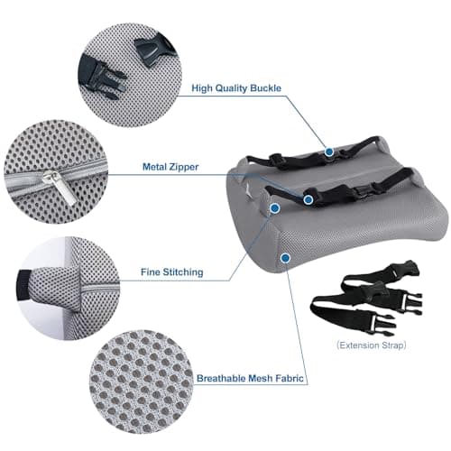 Love Home Memory Foam 3D Ventilative Mesh Lumbar Support Cushion Back Cushion - Alleviates Lower Back Pain - (Gray) by LoveHome