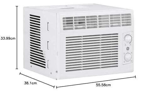 GE Window Air Conditioner 5000 BTU, Efficient Cooling For Smaller Areas Like Bedrooms And Guest Rooms, 5K BTU Window AC Unit With Easy Install Kit, White