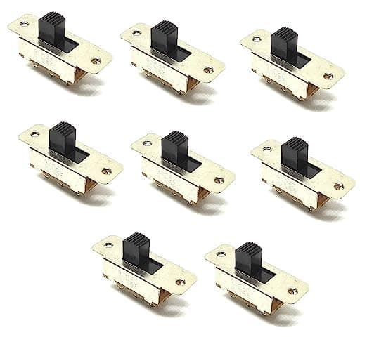 SP ELECTRON DPDT ON-Off-ON 6 Pin 3 Position Slide Switch 3A/6A AC 250V/125V 2P2T for Car Motorcycle Electrical DIY (Grey) -5 Pieces