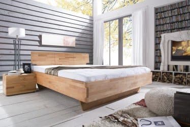 Bed 180 x 200 CM Solid Wild Oak Oiled with Natural