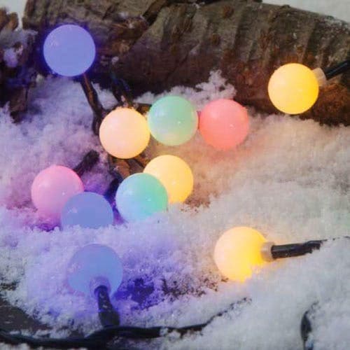 Noma Multicoloured Berry Lights : Mains Powered with Timer : Multifunction : Indoor/Outdoor : 100 LED