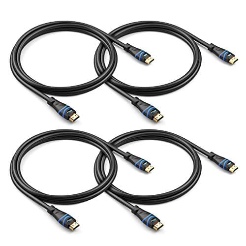 BlueRigger High Speed HDMI Cable with Ethernet (4-Pack) 6.6 Feet - Supports 3D, 4K and Audio Return- Latest Version (6.6 Feet / 2 Meters)
