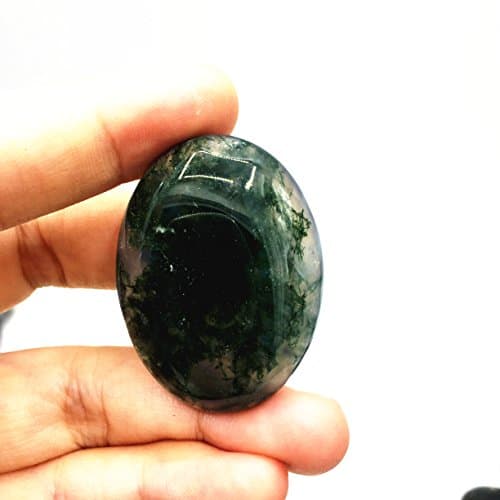 40x30mm Oval Cabochon CAB Flatback Semi-Precious Gemstone Ring Face (Moss Agate)