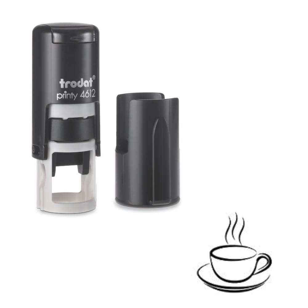 Coffee Cup Stamp – Loyalty Card Stamper - Self Inking Black Ink - Approx. 11mm