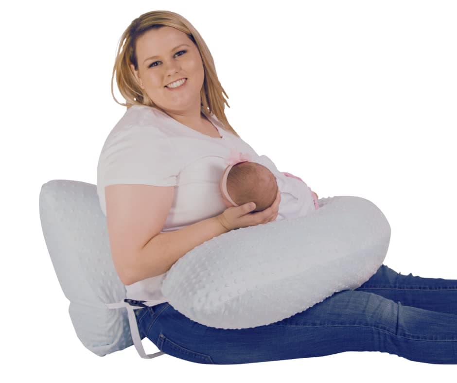 One Z Plus Nursing Pillow - Plus Size Nursing Pillow w/ Cuddle Cover (Grey Cover)
