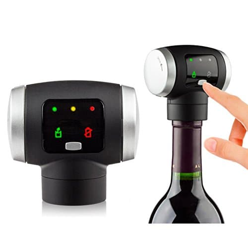 Electronic Vacuum Wine Preserver with 3-Day LED Day Indicator and Integrated Vacuum Sensor