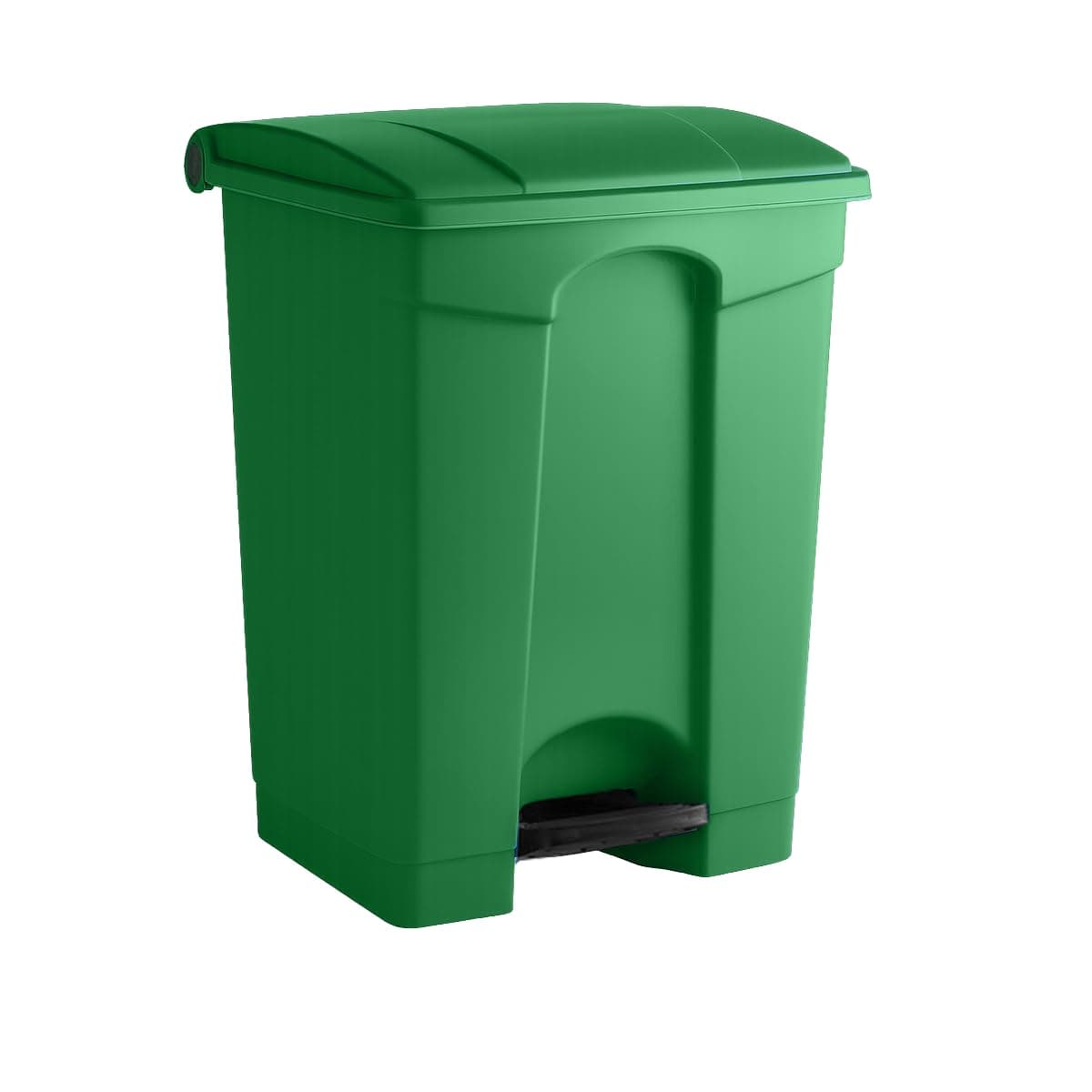 Plastic Garbage Bin with Foot Pedal, Hands-Free Garbage Can, Green, 18 Gallon Rectangular Step-On Commercial Trash Can for Restaurant/Office/Kitchen