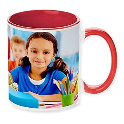 Personalized Coffee Mug - Red Inside - Add pictures, logo, or text to our Custom Mugs