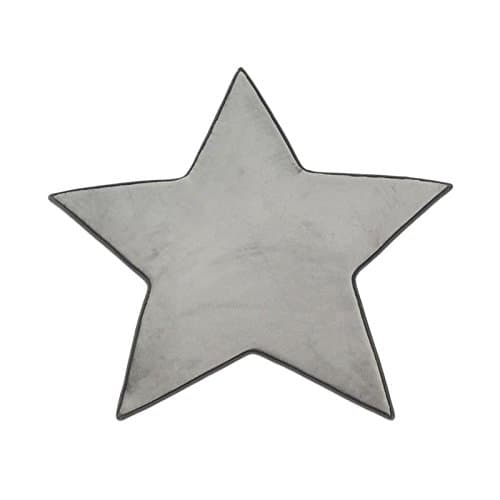 Monbeautapis Star-shaped Rug Non-slip Extra Soft Polyester Flannel 90 x 90 cm, polyester, gray, 90x90 cm