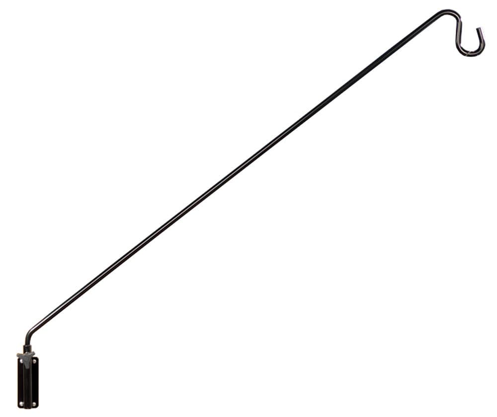 Stokes Select Bird Feeder Pole, 36-Inch Reach, Wall Mounted, Black Metal