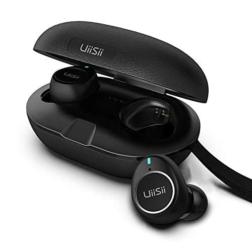 UiiSii TWS60 Bluetooth 5.0 Wireless Earbuds with Wireless Charging Case IPX8 Waterproof TWS Stereo Headphones in Ear Built in Mic Headset Premium Sound with Deep Bass for Sport iPhone More (Black)