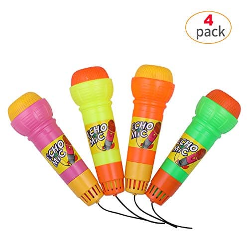 4 Pack Echo Microphone Magic microphone for Birthday Parties Party Favor Pretend Play Graduations 7.3 inches