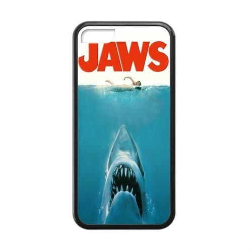 Jaws Poster Shark in Water Hard Shell Case for iPhone 5C TPU (Laser Technology)