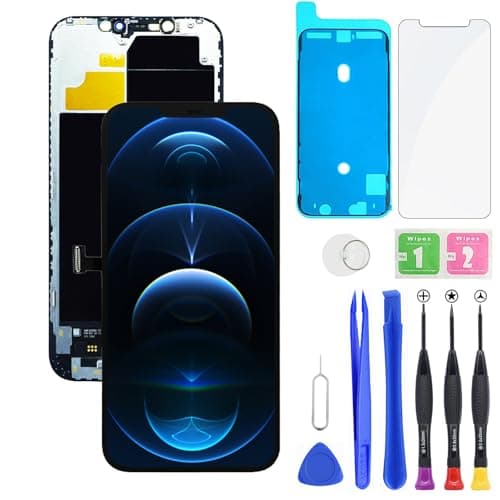 for iPhone 12 Pro Max LCD Display FHD Screen Replacement 3D Touch Digitizer Frame Full Assembly with Repair Tools Kit for 6.7 inch A2411, A2342, A2410+Waterproof Adhesive+Screen Protector