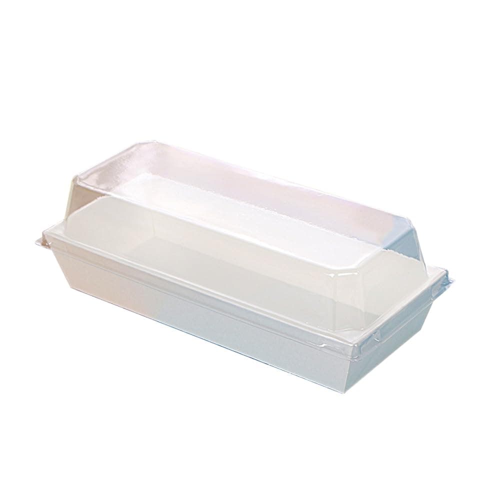 JENERY 50 PCS Paper Sandwich Boxes With Clear Secure Lids, Disposable Food Containers Bakery Boxes, Candy Chocolate Dessert Bread Cake Egg Tart Food Packaging Boxes (White)