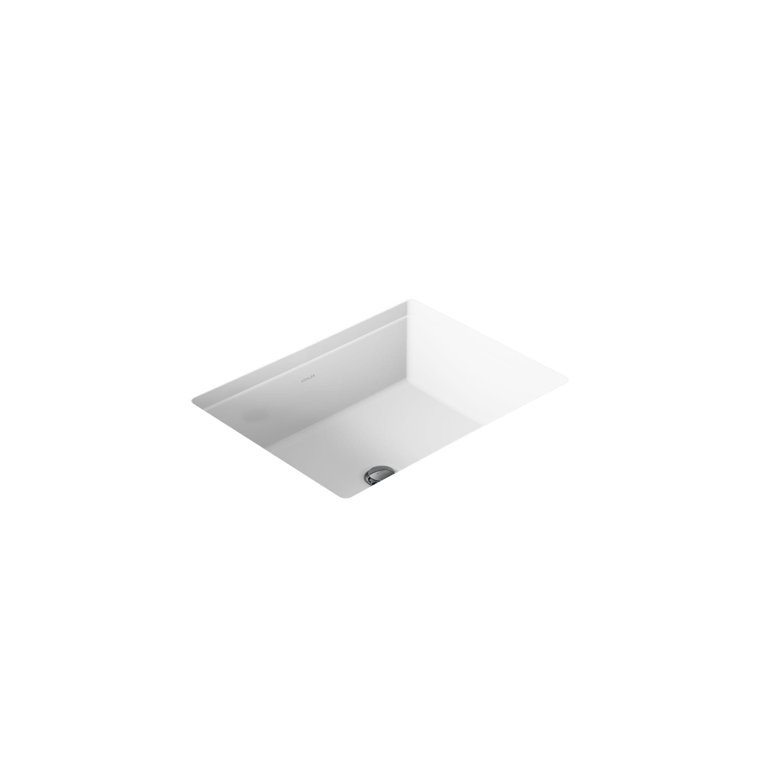 2882-0 Verticyl Rectangular Undermount Bathroom Sink, 19 3/4", White