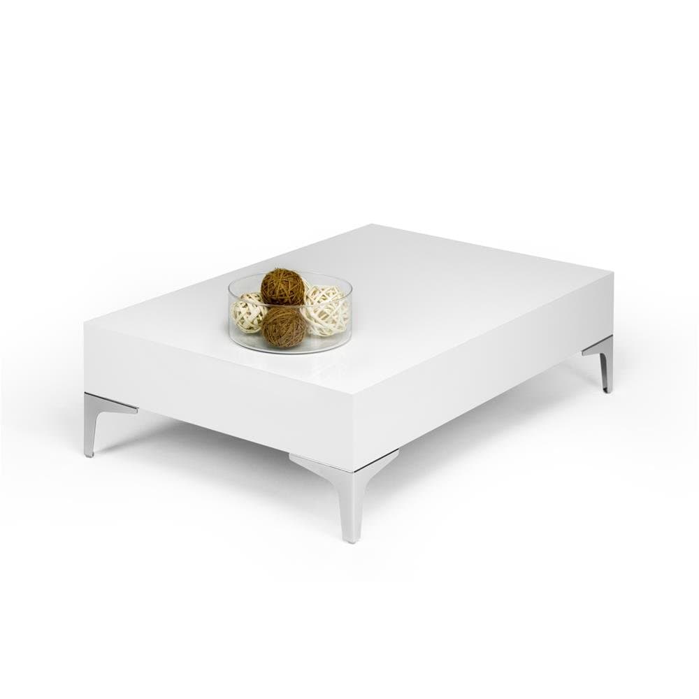 Mobili Fiver, Coffee table, Evolution 90 Chrome, Glossy White, Laminate-finished/Chrome-plated steel, Made in Italy