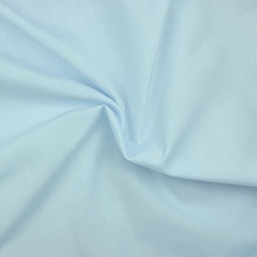 Pale Blue - 1 Metre - Plain Coloured Polycotton Fabric Material Poly-Cotton Dress Fabric 112cm Width Light Sky Blue