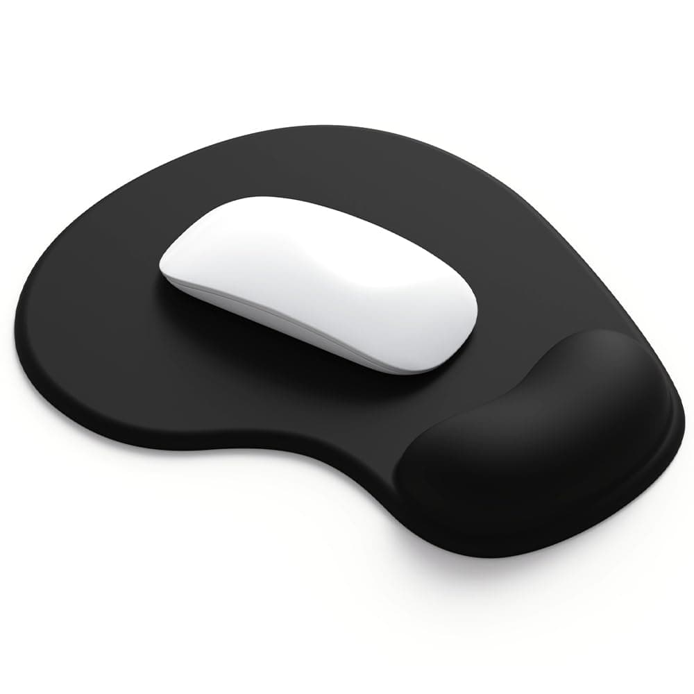 Office Mousepad with Gel Wrist Support - Ergonomic Gaming Desktop Mouse Pad Wrist Rest - Design Gamepad Mat Rubber Base for Laptop Computer -Silicone Non-Slip Special-Textured Surface (03Black)