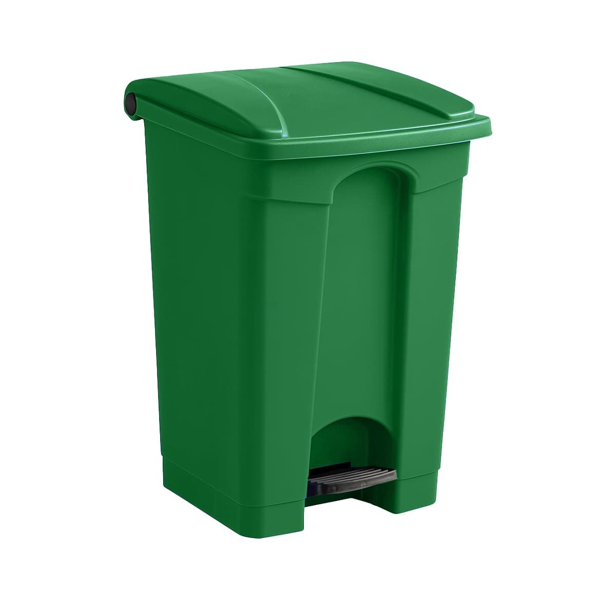 Plastic Garbage Bin with Foot Pedal, Hands-Free Garbage Can, Green, 12 Gallon Rectangular Step-On Commercial Trash Can for Restaurant/Office/Kitchen