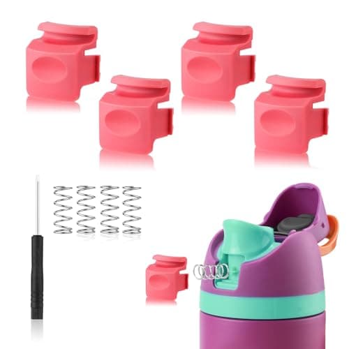 PEUTIER 4pcs Replacement Button Compatible with Owala FreeSip 24oz 32oz, Water Bottle Lid Mouth Push Switch Top Cap Seal Stopper Replacement Parts for Owala 19/24/32/40oz Accessories, Carmine