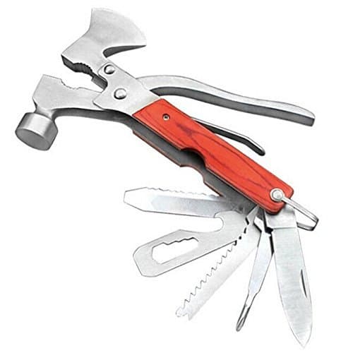 Yugg Multi Functional Hammer Axe Hand Tool Kit Plier Knife Screwdriver Can Bottle Opener Wood Saw