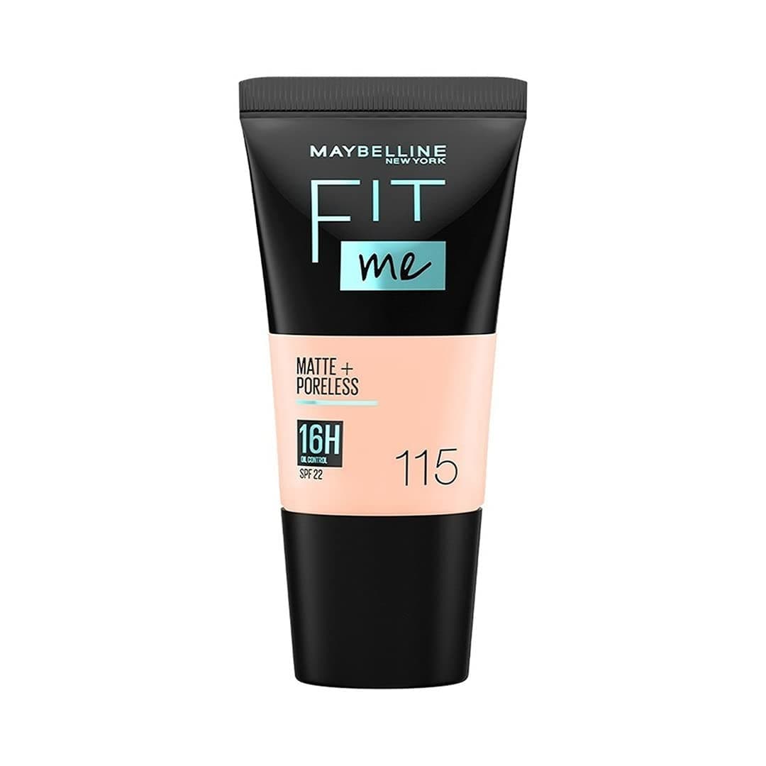 New York Liquid Foundation, Matte & Poreless, Full Coverage Blendable Normal to Oily Skin, Fit Me, 115 Ivory