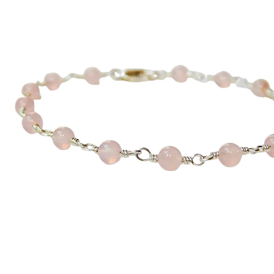 Rose Quartz Bracelet in Sterling Silver