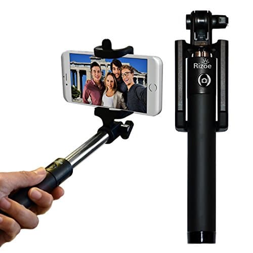 Bluetooth Selfie Stick - Latest Compact, Portable Monopod Design with built in wireless remote shutter for camera - Best for taking pictures with iphone 6, 6s, 5, 5s, 5c, 6 plus, 6s plus and android phones