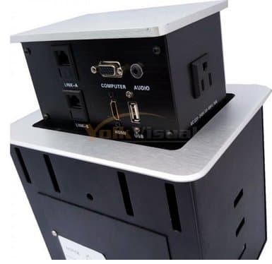Conference Table Connectivity Box 1 HDMI + 1 VGA + 1USB + 2 RJ 45 + AC Power(US)2 - Silver