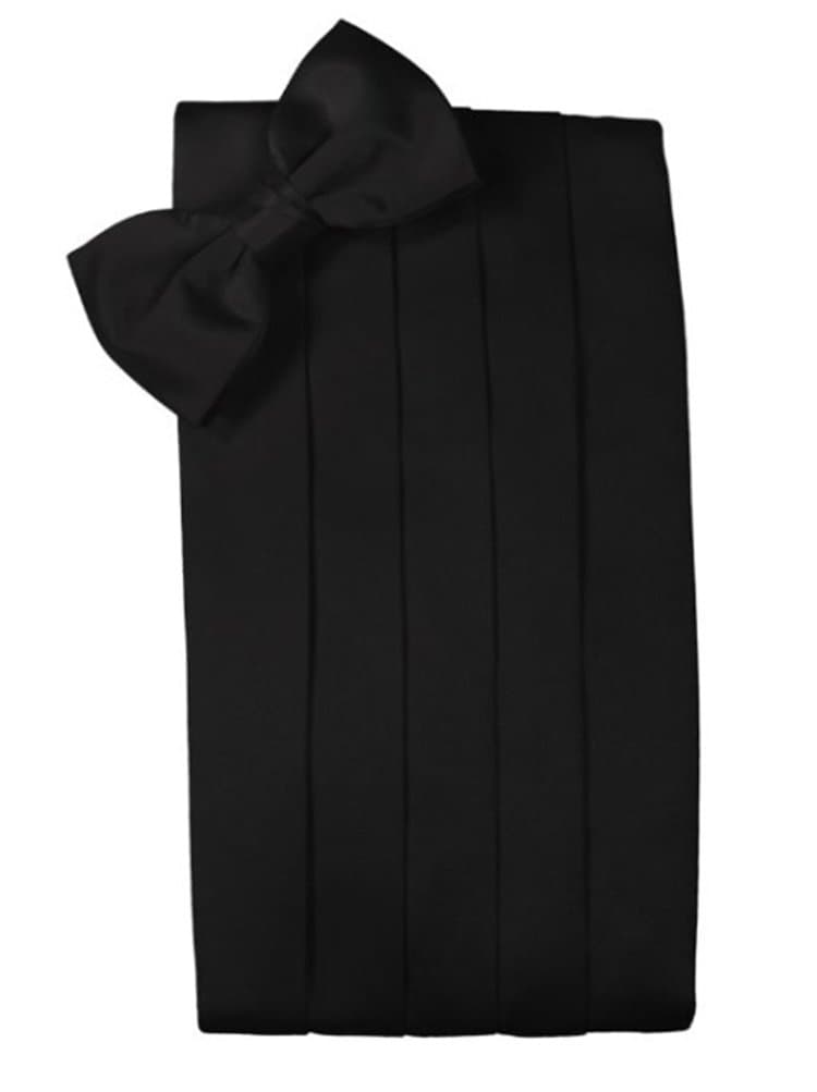 Giorgio BissoniMens Black Silk Bowtie and Cummerbund