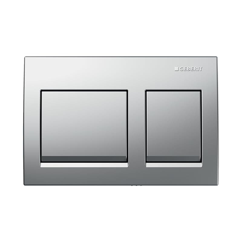 Geberit Flush Plate | Rectangular | Alpha 35 series | 115.045.21.3 | 2 years warranty | Front Actuation Dual Push Plate for Concealed Tank | Compatible with Concealed Flush Tank (Bright Chrome)
