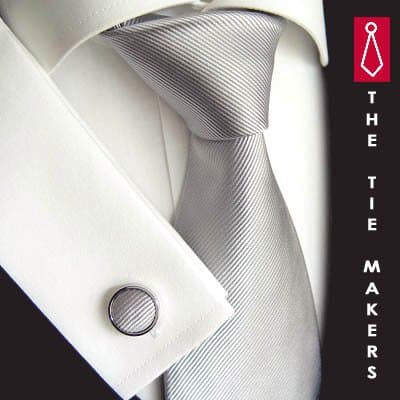 KM 900.22 Tie Light Grey with Cuff 100% Silk