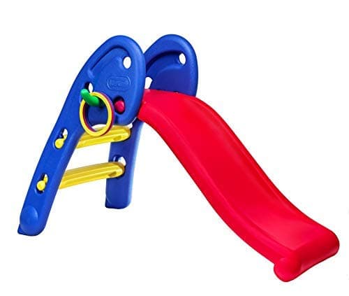 eHomeKart Slide for Kids - Cute Foldable Beginners Slider - with Ring Hoopla - for Boys and Girls - Perfect Slides/Toys for Home, Indoor or Outdoor - 1 Year to 3 Years - L 106 x B 55 x H 72cm