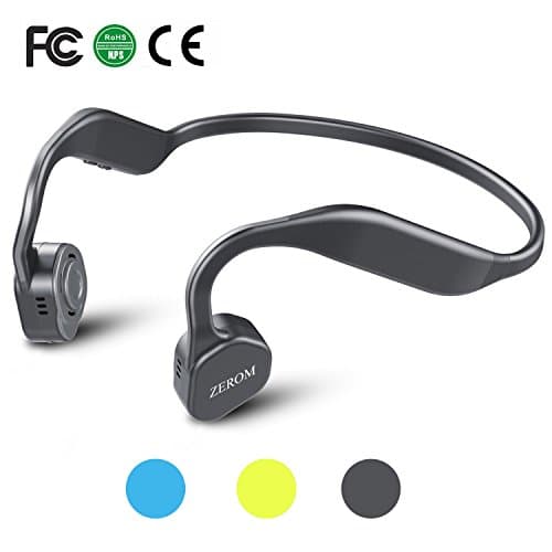 Bone Conduction Headphones Bluetooth Wireless Titanium HiFi Stereo with Mic for Running Driving Cycling IP55 Waterproof Open Ear Sports Headsets for iphone Android other Bluetooth Devices Sky Grey