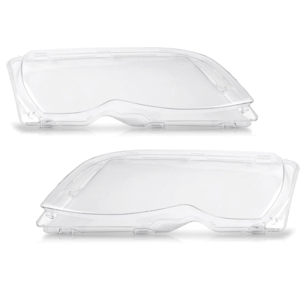 GRAND ORANGE Headlight Lens 2pcs Compatible with BMW E46 3-Series 4DR 2002-2005, Fit BMW 320i 325i 325xi 330i 330xi 2002-2005 63126924046 63126924045 Left and Right Front Headlamps Clear Lens Cover