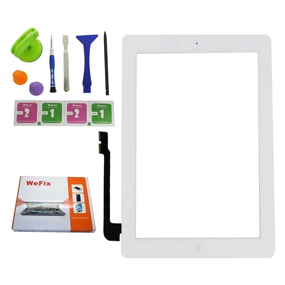 Allfix Touch Screen Display Digitizer Complete Assembly for Apple iPad 3 3rd Generation A1416 A1403 A1430 + Home Button Menu ,Adhesive and Tools White