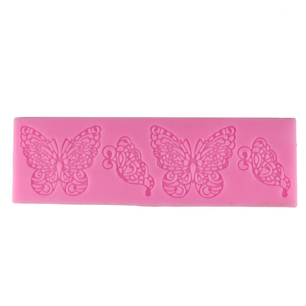 Silicone Icing Lace Butterfly Scroll-work Sugar Lace Cake Decorating Mold, Sugar Lace Mat for Cake Decorating or Sugar Art, and Icing Lace