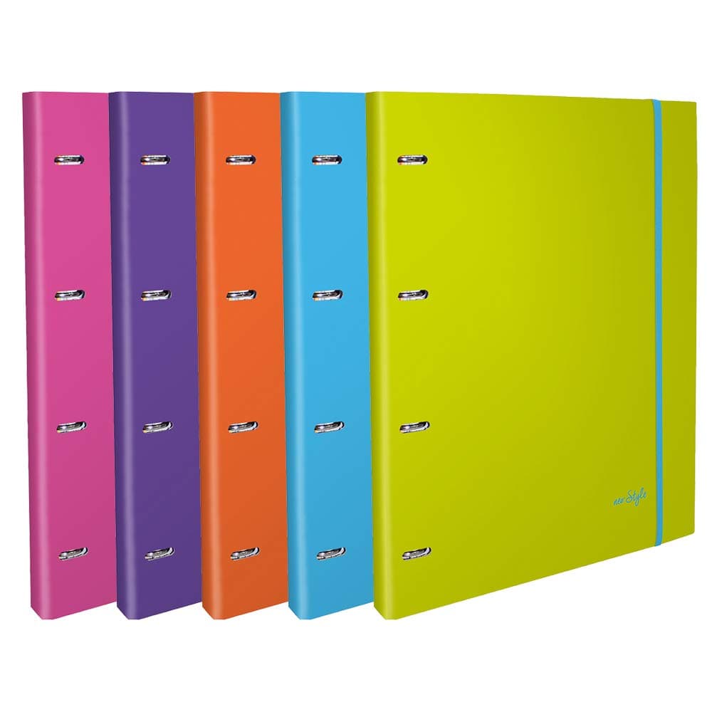 Pajory School Folder With 50F Refill, 80 G, With Dividers, Neo:Style, A4 L/E 4 Ring,Assorted Designs, 24700224705