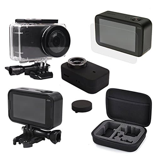 Accessories Kit for gopro Mini Action Camera Kit with Hard Storage Carry Hand Bag + Waterproof Housing Case + Frame Shell Cover + Silicone Skin Case Cover + Lens Cap + Protector Film