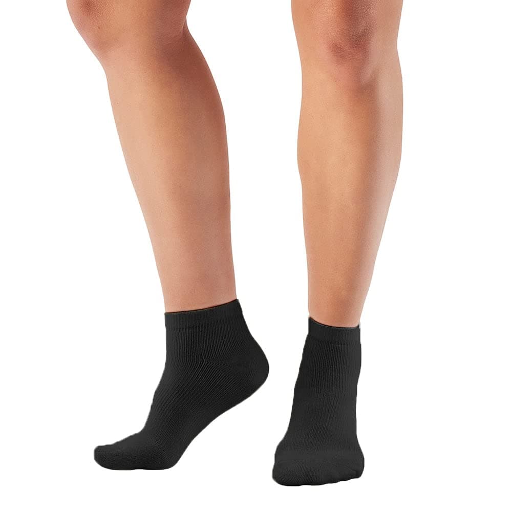 Ames Walker AW Style 140 Coolmax 20-30 mmHg Compression Anklet Socks Black Small