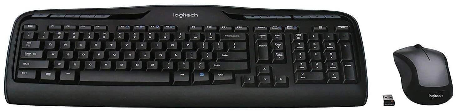 MK335 Quiet Wireless Keyboard and Mouse Combo - Black/Silver Keyboard and Mouse Combo Wireless, Ambidextrous