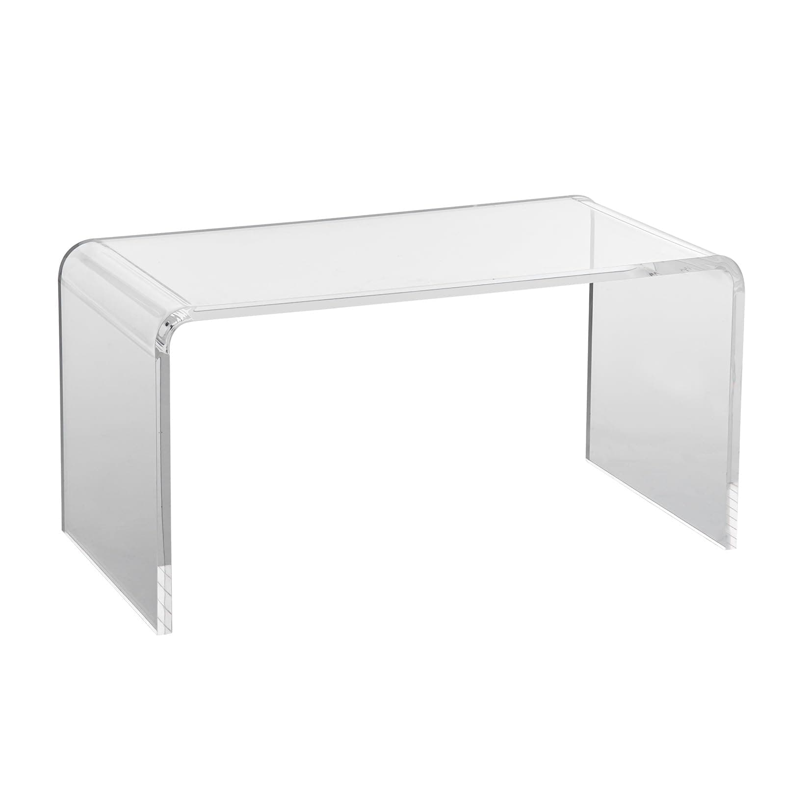 VEVOR U-Shaped Clear Acrylic End Table, Transparent Acrylic Side Table, 32x15.8x16.3 in for Coffee, Drink, Food, Snack Used in Living Room, Courtyard, Terrace
