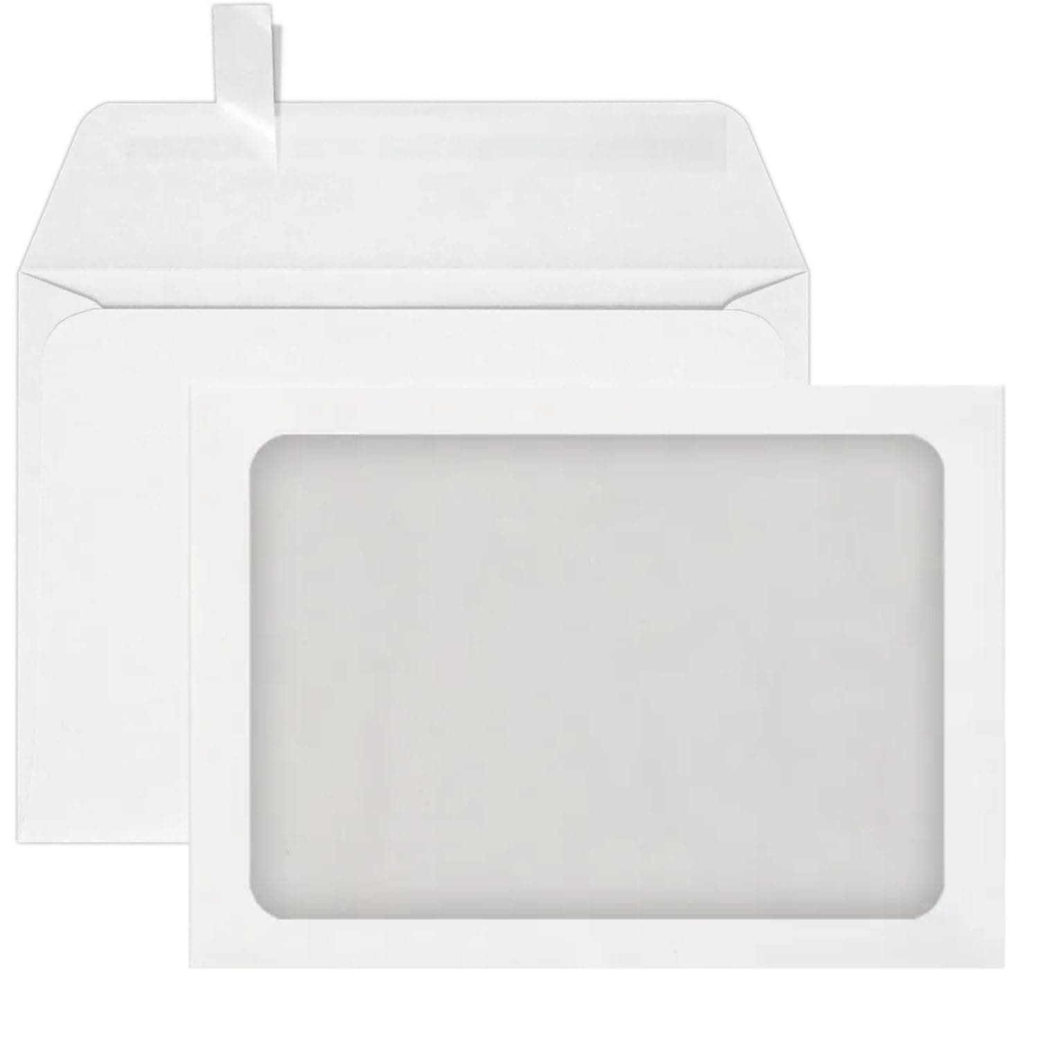 A7 Full Face Window Envelopes | Peel & Press | 5 1/4" x 7 1/4" | White | 70lb. Text | 50 Qty