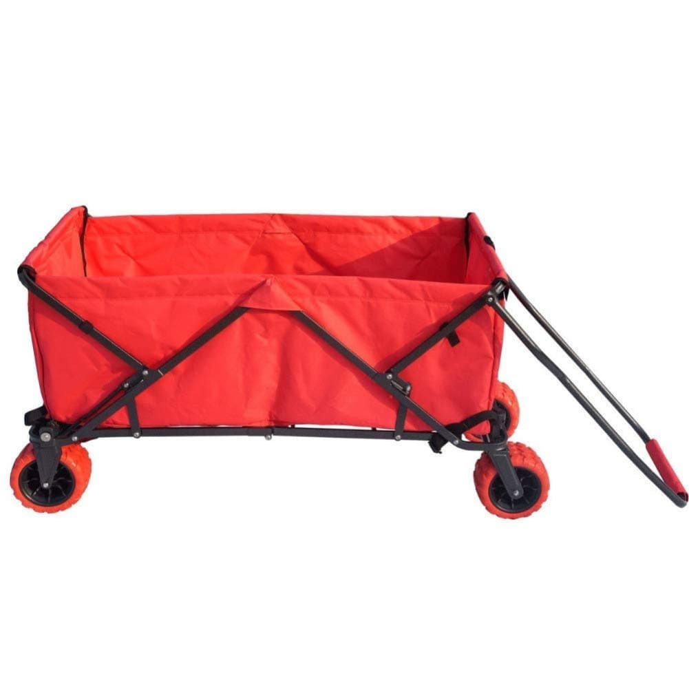 Impact Canopy Folding Collapsible Utility Wagon, Extra-Large Wagon with All-Terrain Wheels, Red