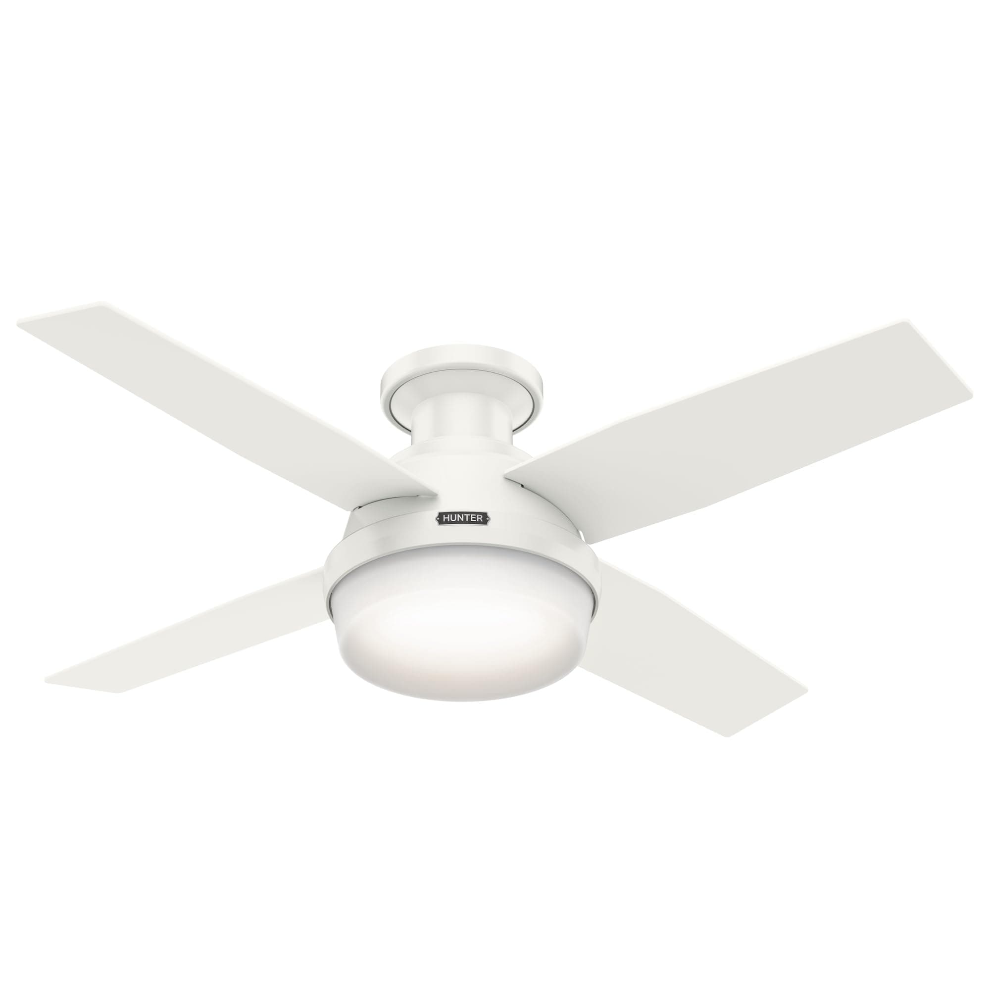 Hunter 59244 Dempsey Low Profile Fresh Ceiling Fan with Light and Remote (44 inch, White)