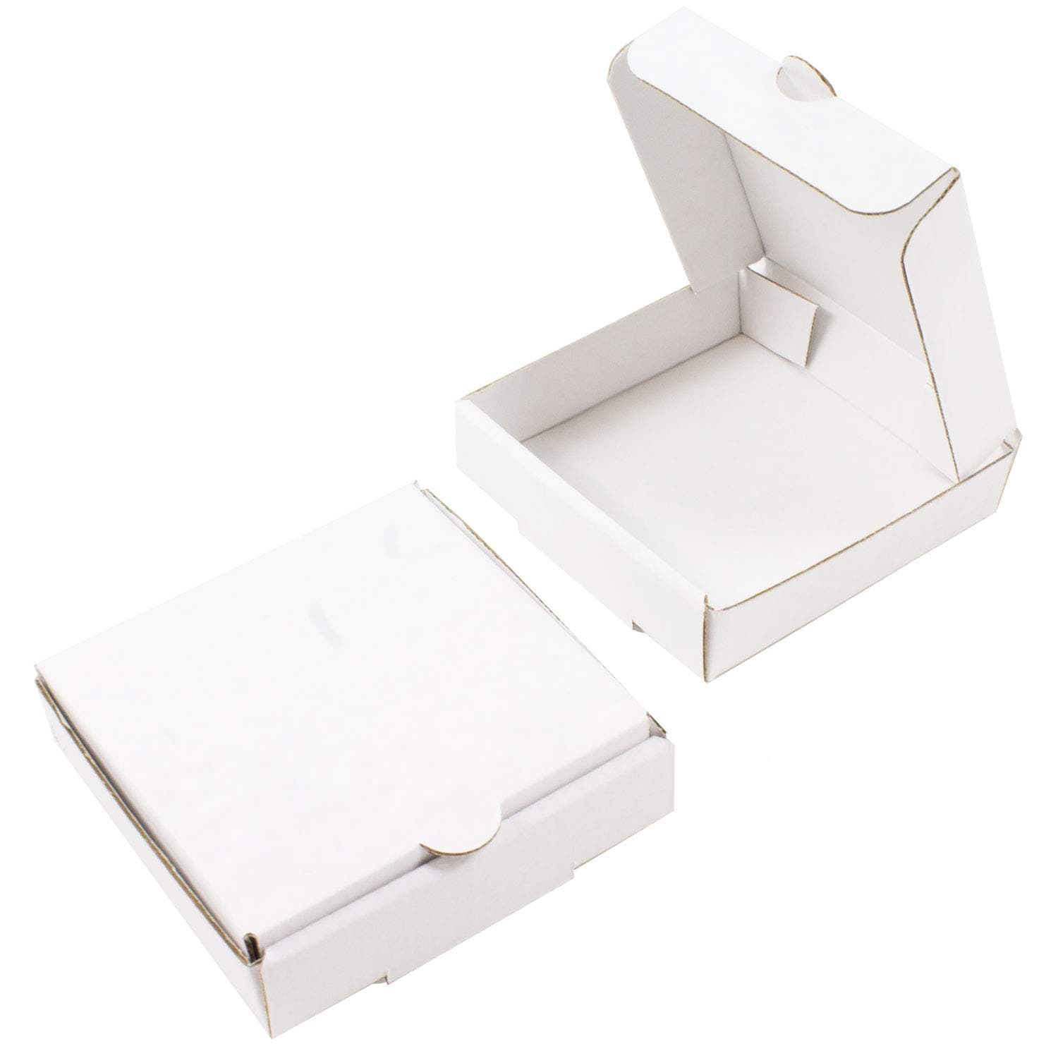 4" White Mini Pizza Boxes (8 Pack) - Chica and Jo Brand - Square Flat Cardboard Boxes 4x4 Inch (8)