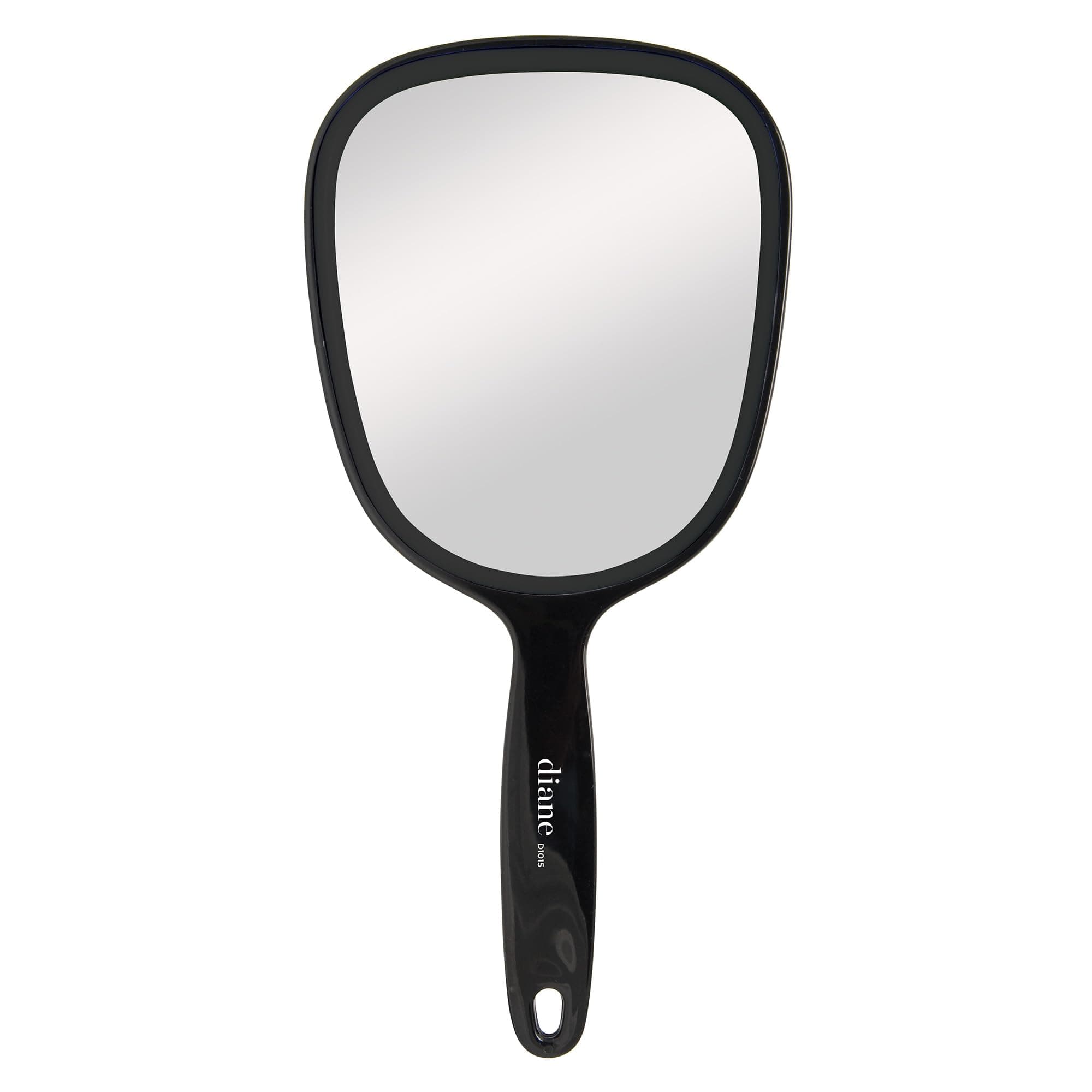 Diane Hand Mirror – Standard 1X Magnification Hand Held Mirror, Single Sided Vanity Makeup Mirror for Women, Men, Salon, Barber, Shaving, and Travel, Medium 5" x 11" In Black